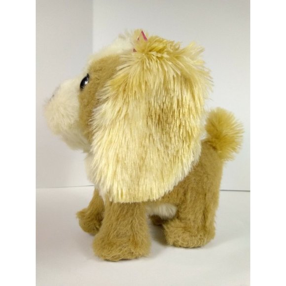 FRF PUPPY DOG BARKS, WALKS & PANTS BROWN & WHITE BIG EYES 9" PUPPY DOG Pink Bows - Picture 6 of 12